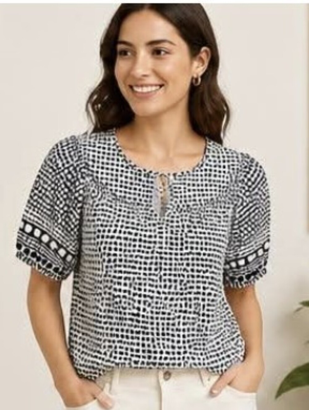 Loft Size XS Womens Top Puff Sleeves